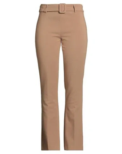 Corte Dei Gonzaga Woman Pants Camel Size 10 Polyester, Viscose, Elastane In Brown