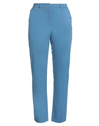 Corte Dei Gonzaga Woman Pants Pastel Blue Size 16 Viscose, Polyamide, Elastane