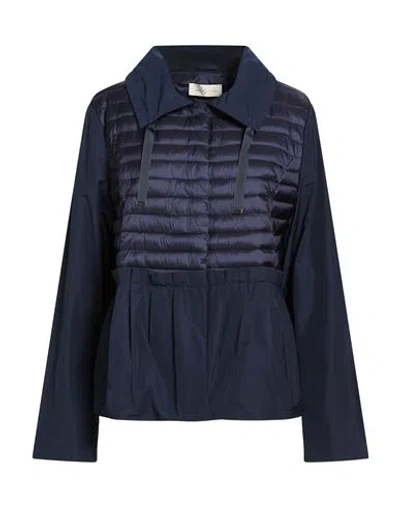 Corte Dei Gonzaga Woman Puffer Navy Size 14 Polyamide, Polyester, Cotton In Blue