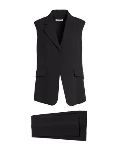 Corte Dei Gonzaga Woman Suit Black Size 14 Polyester, Elastane