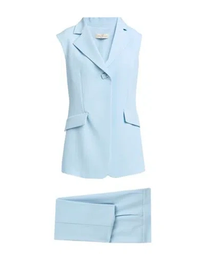 Corte Dei Gonzaga Woman Suit Sky Blue Size 8 Polyester, Elastane