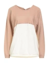 Corte Dei Gonzaga Woman Sweater Camel Size Xl Viscose, Polyester, Polyamide In Neutral