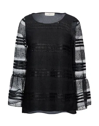 Corte Dei Gonzaga Woman Top Black Size 6 Polyester