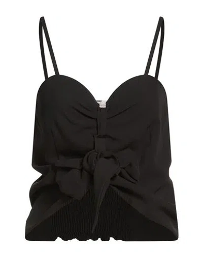 Corte Dei Gonzaga Woman Top Black Size 8 Polyester, Elastane