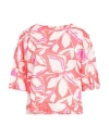 Corte Dei Gonzaga Woman Top Coral Size 14 Cotton, Elastane In Pink