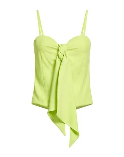 Corte Dei Gonzaga Woman Top Lime Green Size 8 Polyester, Elastane