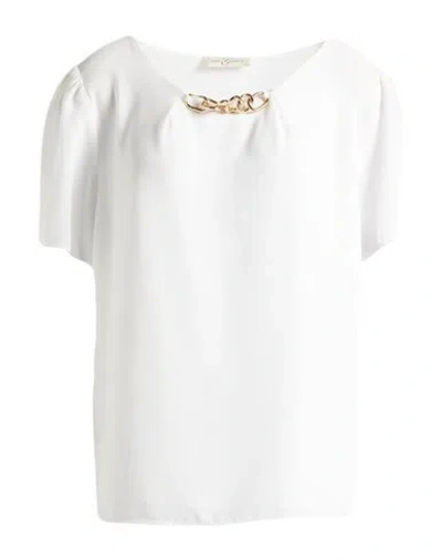 Corte Dei Gonzaga Woman Top White Size 10 Polyester