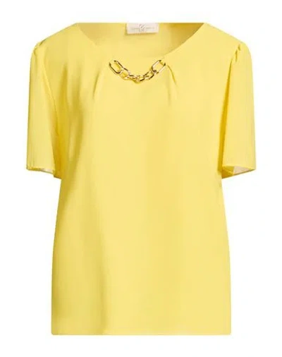 Corte Dei Gonzaga Woman Top Yellow Size 14 Polyester