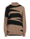 Corte Dei Gonzaga Woman Turtleneck Beige Size M Wool, Acrylic