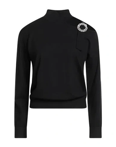 Corte Dei Gonzaga Woman Turtleneck Black Size L Viscose, Polyester, Polyamide