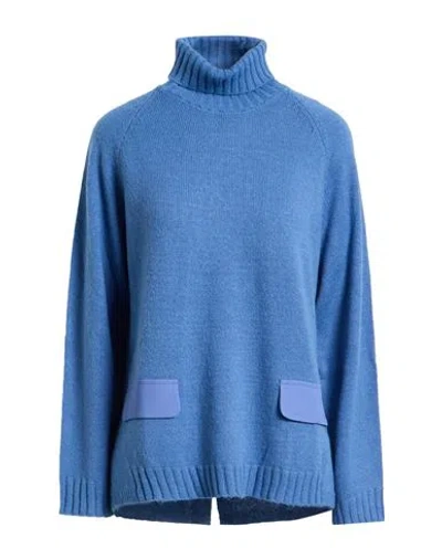 Corte Dei Gonzaga Woman Turtleneck Light Blue Size Xl Acrylic, Polyamide, Wool, Mohair Wool