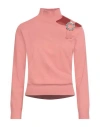 Corte Dei Gonzaga Woman Turtleneck Salmon Pink Size L Viscose, Polyester, Polyamide