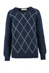 Corte Di Kel Crewneck Pullover - Multicolor In Blue