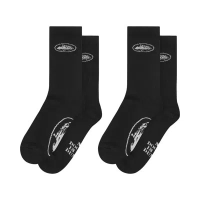Pre-owned Corteiz 2 Pack Alcatraz Socks 'black' | Men's Size Onesize