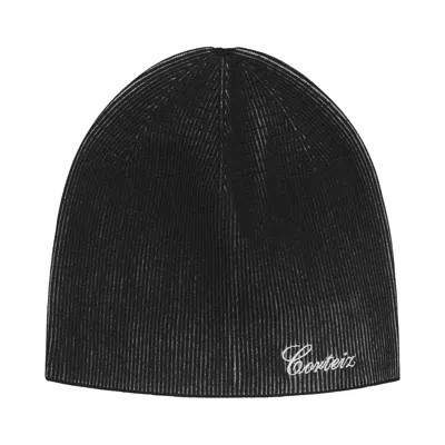 Pre-owned Corteiz 2 Tone Ribbed Knit Beanie 'black' | Men's Size Onesize