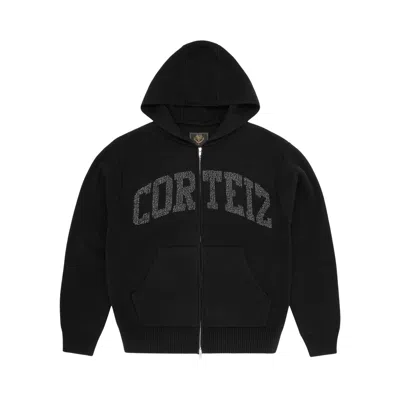 Pre-owned Corteiz 3m College Knit Zip Hoodie 'black' | Men's Size Xxl