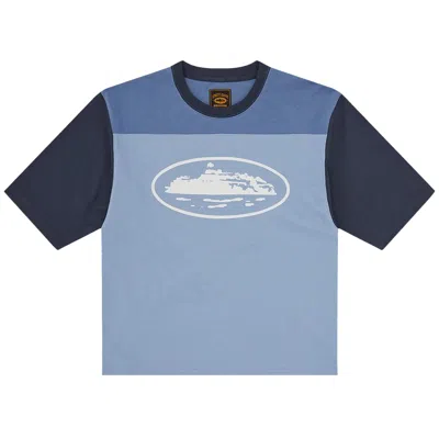 Pre-owned Corteiz Alcatraz Heavyweight Varsity Tee 'blue'