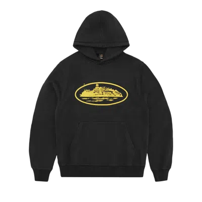 Pre-owned Corteiz Alcatraz Hoodie V2 'black/yellow' | Men's Size Xl