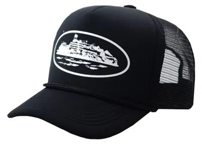 Pre-owned Corteiz Alcatraz Trucker Hat In Black
