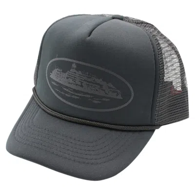Pre-owned Corteiz Alcatraz Trucker Hat In Triple Black