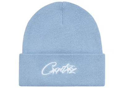 Pre-owned Corteiz Allstarz Folded Beanie In Baby Blue