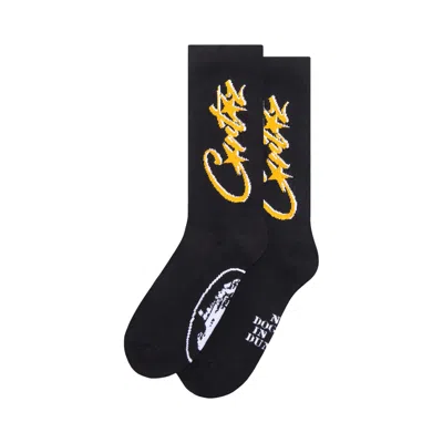Pre-owned Corteiz Allstarz Socks 'black/yellow' | Men's Size Onesize