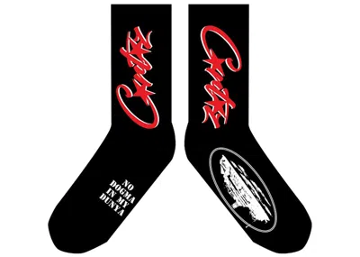 Pre-owned Corteiz Allstarz Socks In Black/red In Multi
