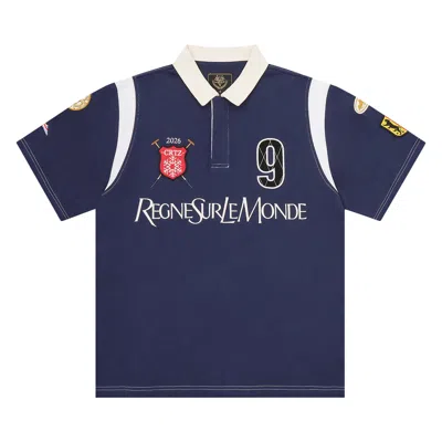 Pre-owned Corteiz Alpine Polo Shirt 'rslm Navy' | Blue | Men's Size S