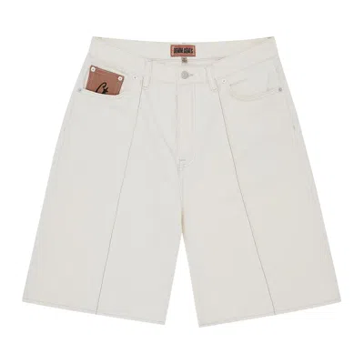 Pre-owned Corteiz C-star Denim Shorts 'natural' | Cream | Men's Size S In White