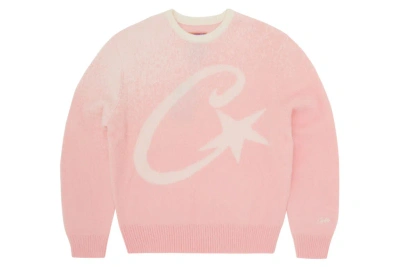 Pre-owned Corteiz C Star Gradient Mohair Knit Sweater Pink