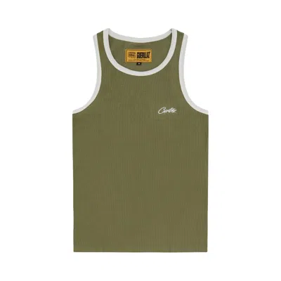 Pre-owned Corteiz Contrast Allstarz Tank Top 'khaki' | Green | Men's Size L