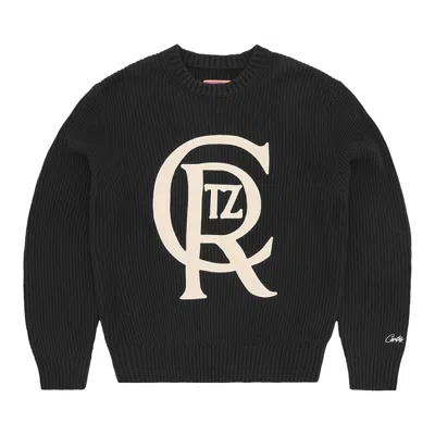 Pre-owned Corteiz Crest Knit Sweater 'black' | Men's Size M