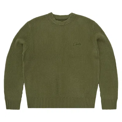 Pre-owned Corteiz Crochet Applique Knit Crew 'khaki' | Tan | Men's Size Xl In Brown