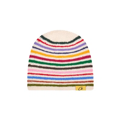 Pre-owned Corteiz Crochet Beanie 'white/multicolor' | Men's Size Onesize