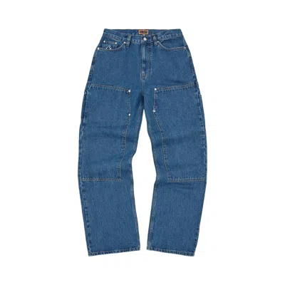 Pre-owned Corteiz Crtz Embossed C-star Denim Work Pant 'blue' | Men's Size 34