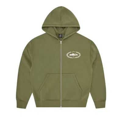 Pre-owned Corteiz Crtz Superior Royale Zip Hoodie 'olive' | Green | Men's Size Xl
