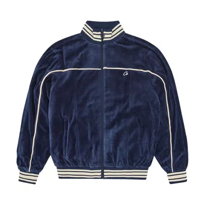 Pre-owned Corteiz Crtz Vvs Uptown Velour Track Jacket 'navy' In Blue