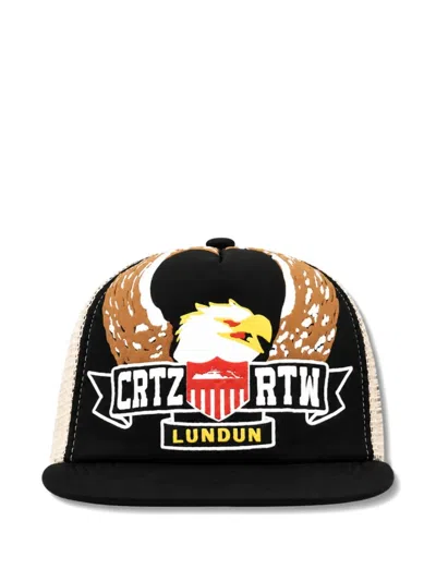 Corteiz Dipset Logo-print Trucker Cap In Black