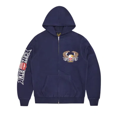 Pre-owned Corteiz Dipset Zip-up Hoodie 'navy' In Blue