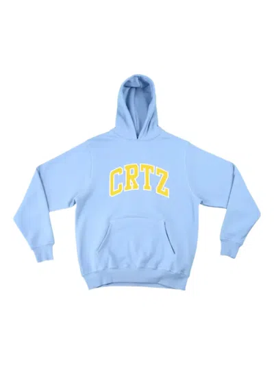 Corteiz Dropout Kangaroo-pocket Hoodie In Blue