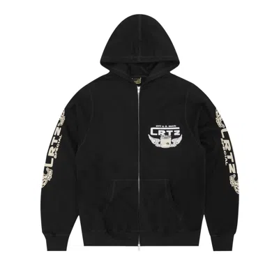 Pre-owned Corteiz Gasolina Double Zip Hoodie 'black'