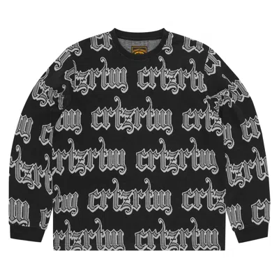 Pre-owned Corteiz Gothic Jacquard Long-sleeve 'black' | Men's Size L