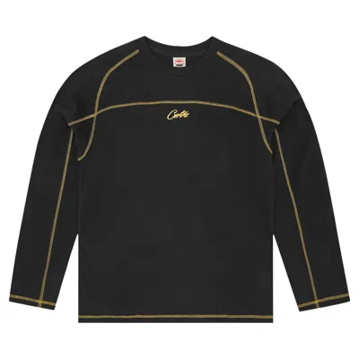 Pre-owned Corteiz Hmp Panel Heavyweight Long-sleeve Tee 'black/yellow' | Men's Size Xl