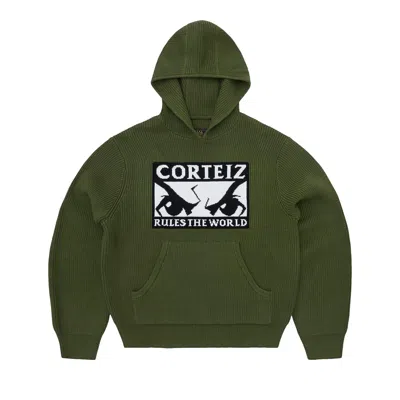 Pre-owned Corteiz Huey Knit Hoodie 'olive' | Green | Men's Size M