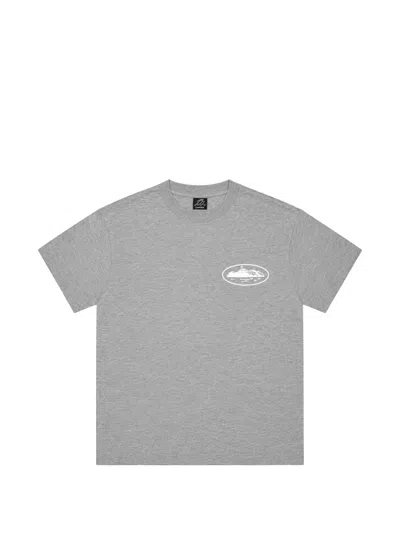 Corteiz Island Graphic Crewneck T-shirt In Gray