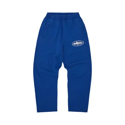 Pre-owned Corteiz Island Puff Print Open Hem Pant 'washed Royal' | Blue | Men's Size Xxl