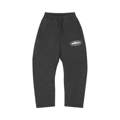 Pre-owned Corteiz Island Puff Print Open Hem Sweatpant 'black' | Men's Size M