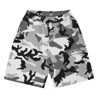 Pre-owned Corteiz Island Puff Print Sweatshort 'arctic Camo' | Black | Men's Size Xl