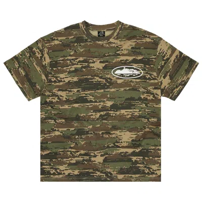 Pre-owned Corteiz Island Puff Print Tee 'digi Camo' | Green | Men's Size Xl