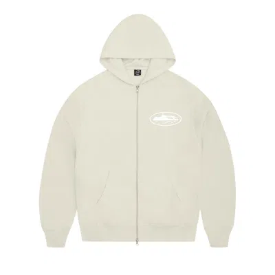 Pre-owned Corteiz Island Puff Print Zip Hoodie 'off White' | Men's Size Xl